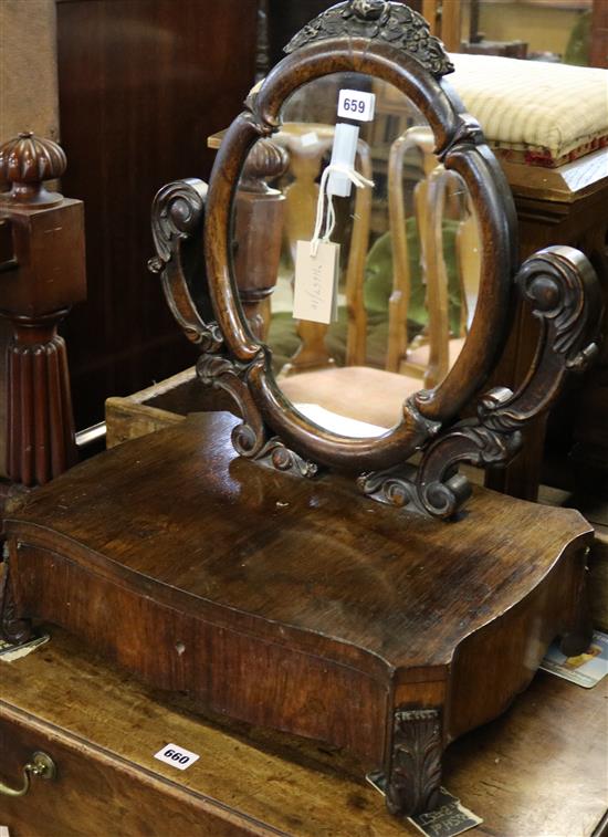 A Biedermeier mahogany toilet  mirror(-)